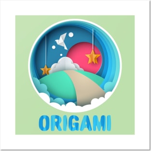 origami paper book store bird Japanese T shirt Posters and Art